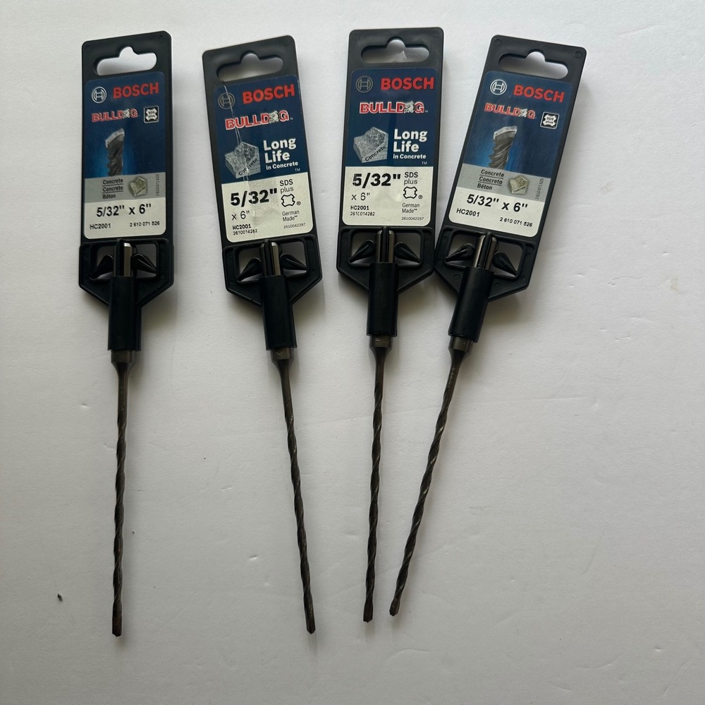4 Pack Bosch Bulldog 5/32 x 6 SDS-plus Rotary Hammer Drill Bits Concrete HC2001